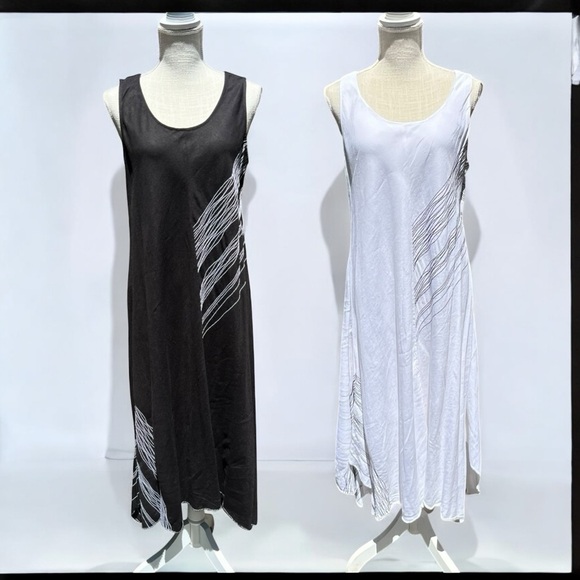 🌻Bundle of two (2) Grace Elements Linen Blend Bohemian Dresses Size Large - Picture 1 of 12